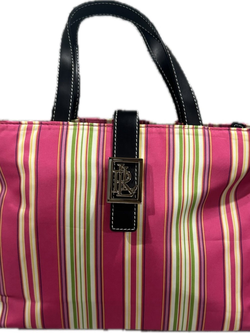 Y2K Ralph Lauren Vintage Pink/Green Striped Bag